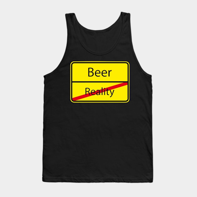 Funny Beer Reality - German Road Sign Gift Tank Top by Shirtbubble